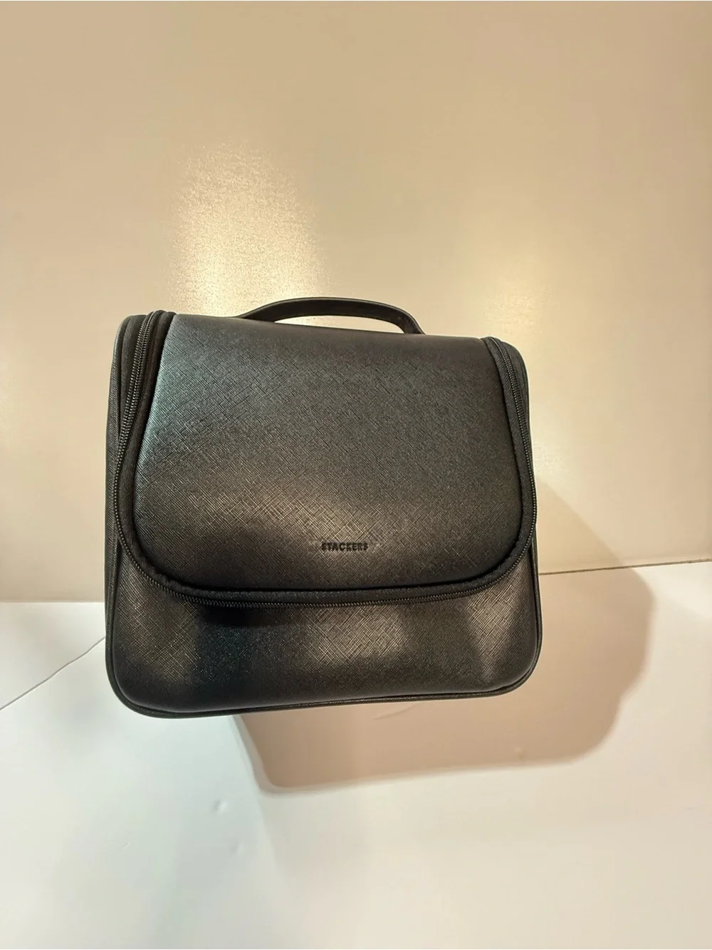 Stackers Black Hanging Washbag Travel Toiletry Bag Makeup Cosmetic Organizer
